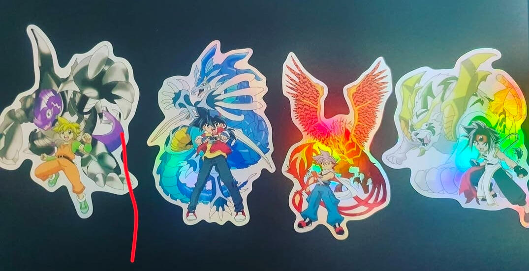 OG beyblade stickers designed for an American based anime sticker store.